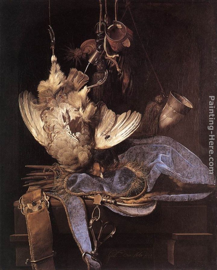 Willem van Aelst Still-Life with Hunting Equipment and Dead Birds